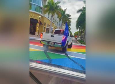 Trump supporter arrested after damaging rainbow crosswalk in Florida - www.metroweekly.com - Florida - county Palm Beach