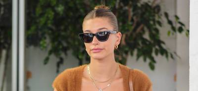 Hailey Bieber Shows Off Her Fit Figure in Crop-Top Sweater & Plaid Pants - www.justjared.com - Beverly Hills
