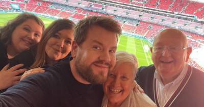 James Corden reunites with his family for first time in over a year at Wembley - www.ok.co.uk - Britain - USA - county Berkshire