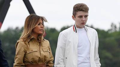 Barron Trump, 15, Is So Much Taller Than Mom Melania In New Photos Outside Trump Tower - hollywoodlife.com