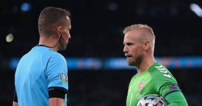England charged by UEFA after idiot fan shone laser at Schmeichel during Kane penalty - www.manchestereveningnews.co.uk