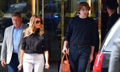 Barron Trump shows off 6-foot-7 stature in NYC walking next to his mom, Melania - us.hola.com - New York