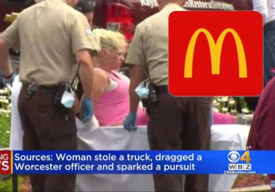 Woman Takes Break From INSANE Police Chase -- To Go Through McDonald's Drive-Thru! - perezhilton.com - state Massachusets