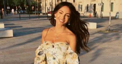 Michelle Keegan wows in a strapless floral dress as she gives glimpse at her Mallorca getaway - www.ok.co.uk