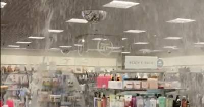 TK Maxx Glasgow 'roof collapses' as dramatic clip shows rain burst through ceiling - www.dailyrecord.co.uk