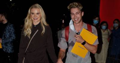 AJ Pritchard and Abbie Quinnen hold hands as loved-up couple emerge from theatre - www.ok.co.uk - London