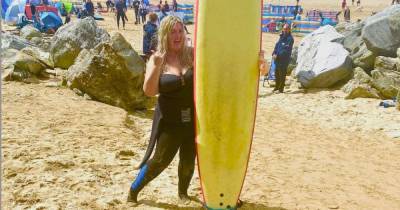 Gemma Collins flaunts slimmer figure in wetsuit as she goes surfing in Cornwall - www.ok.co.uk