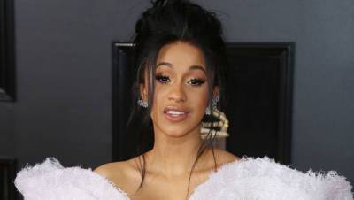 Cardi B Rocks Just Gold Paint A White Skirt As She Shows Off Growing Baby Bump — Photos - hollywoodlife.com