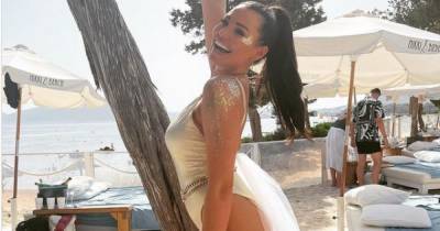 Jess Wright stuns in a gold swimsuit as she parties in Ibiza on her hen do - www.ok.co.uk