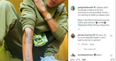 Jada Pinkett Smith gets new tattoo: 'I'm starting to build my sleeve' - www.msn.com