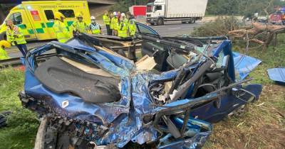 Dramatic pictures show horror aftermath of M6 smash with three rushed to hospital - www.manchestereveningnews.co.uk