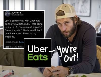 Jay Cutler FIRED By Uber Eats Over Controversial Anti-Mask Stance! - perezhilton.com - Tennessee - county Williamson