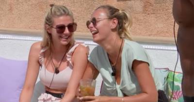 Love Island's Millie and Chloe giggle as they stare at Tyler's huge bulge and brand it his 'third leg' - www.ok.co.uk