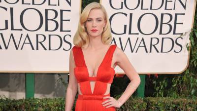 January Jones poses in barely-there peach two-piece: 'I fear I may be boring' - www.foxnews.com