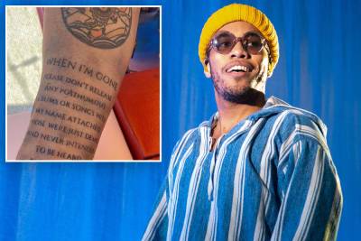 Anderson .Paak gets tattoo warning not to release his music if he dies - nypost.com