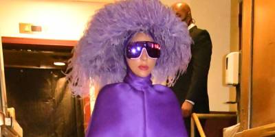 Lady Gaga Steps Out in a Spectacular Purple Look After Radio City Rehearsals - www.justjared.com - county Hall - county York