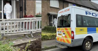 Forensics seen combing Falkirk house as images show large hole in garden of home - www.dailyrecord.co.uk