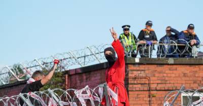 Further arrests after protesters shut down factory and chain themselves to a caravan - www.manchestereveningnews.co.uk - county Oldham - Palestine