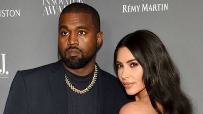 Kim Kardashian Cozies Up To Kanye West In A Balenciaga Wedding Dress Backstage At ‘Donda’ Event - hollywoodlife.com