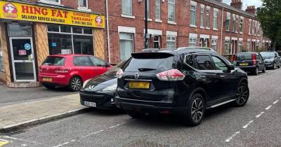 Passersby open driver's door and pull him out after he smashed into parked cars - www.manchestereveningnews.co.uk
