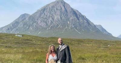 Couple show off incredible wedding pics as they get married at favourite mountain Buachaille Etive Mor - www.dailyrecord.co.uk