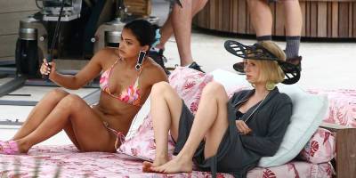 Camila Mendes & Maya Hawke Lounge In Swimwear While Filming New Netflix Movie 'Strangers' - www.justjared.com - Miami - Florida