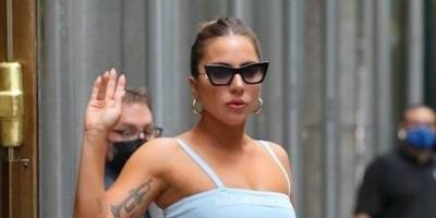 Lady Gaga Wears Matching Blue Look While Heading to Radio City Music Hall - www.justjared.com - New York