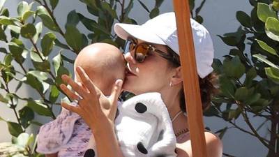 Katharine McPhee Kisses Rennie, 6 Months, While Out For Lunch With Husband David Foster - hollywoodlife.com - California - Santa Barbara