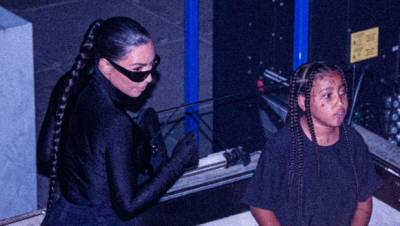 Kim Kardashian Slays In Slinky Black Catsuit For Kanye West’s ‘Donda’ Listening Party — Photos - hollywoodlife.com