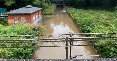 Floods turn railway line into a canal with more torrential rain expected today - www.dailyrecord.co.uk - Scotland