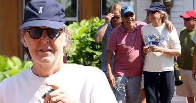 Sir Paul McCartney shares a laugh with a friend in The Hamptons - www.msn.com - Britain - county Hampton