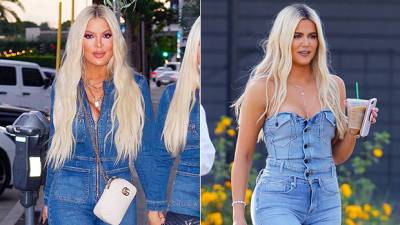 Tori Spelling Reveals Why Her Face Looked Different In Khloe Kardashian Look-Alike Photos - hollywoodlife.com - Jersey