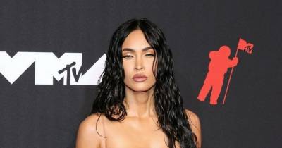 Megan Fox leaves little to the imagination in diamanté thong dress at the VMAs - www.ok.co.uk - New York