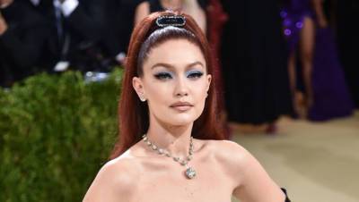Gigi Hadid Trips On The Met Gala Steps In Long Prada Dress: Watch Her Recover Flawlessly - hollywoodlife.com - New York - county Long
