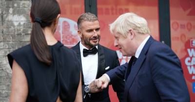 David Beckham greets Boris Johnson with fist-bump as he attends awards show with his mum - www.ok.co.uk - city Sandra