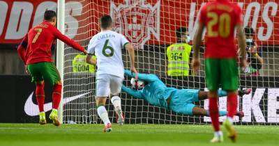 Man City loanee Gavin Bazunu reacts to saving penalty from Cristiano Ronaldo - www.manchestereveningnews.co.uk - Manchester - Ireland - Portugal