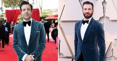 Twinning! Jason Sudeikis Wears Chris Evans’ 2019 Oscars Suit to the 2021 Emmys - www.usmagazine.com