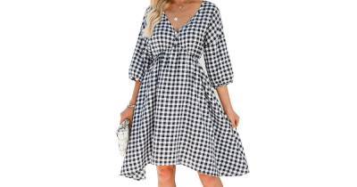 Get Ready for Fall Fashion With This Transitional Gingham Midi Dress — Only $30 - www.usmagazine.com