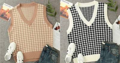 This Adorable Houndstooth Sweater Vest Will Complete Your Closet This Fall - www.usmagazine.com