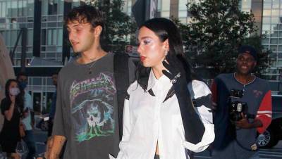 Dua Lipa Rocks Monochrome Outfit On Romantic NYC Dinner Date With Anwar Hadid - hollywoodlife.com - Britain - New York