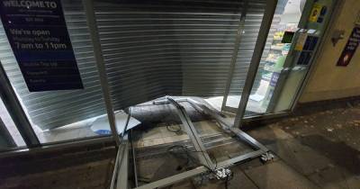 'Ram raid' thieves smash up Tesco entrance in early hours - www.manchestereveningnews.co.uk - Manchester