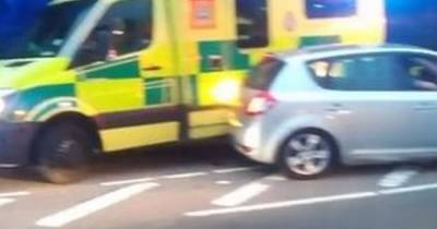 Ambulance on 999 call collides with car in petrol station queue amid panic buying - www.dailyrecord.co.uk - Britain