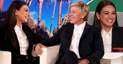 Mila Kunis twins with Ellen DeGeneres while co-hosting her talk show - www.msn.com