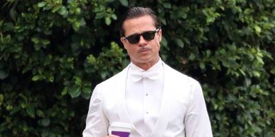 Brad Pitt Wears a Tux on the Set of 'Babylon' - See the Photos! - www.justjared.com - Los Angeles - Hollywood