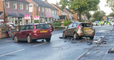 Two men in hospital with one arrested for drink and drug driving after crash shuts road - www.manchestereveningnews.co.uk