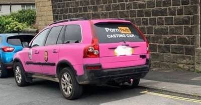 Community furious as bright pink 'Porn Hub' cars spotted in upmarket town - www.dailyrecord.co.uk