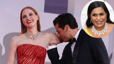 Jessica Chastain Responds to Mindy Kaling's Question About Oscar Isaac Kissing Her Arm - www.etonline.com