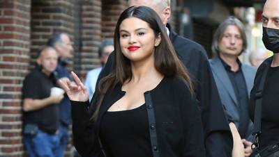 Selena Gomez Rocks A Little Black Dress With A Bright Red Lip While Out In NYC — Photos - hollywoodlife.com - county York - county Colbert