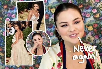 Selena Gomez Laughingly Explains That Terrible Fake Tan At The 2018 Met Gala! - perezhilton.com