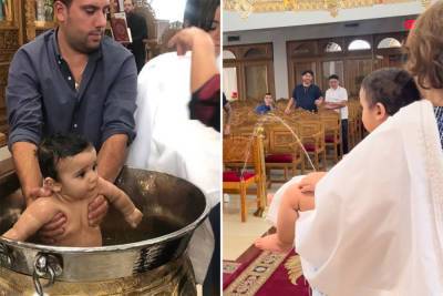 Hilarious video catches baby peeing on priest during baptism: ‘Mini-exorcist’ - nypost.com - New York - Greece